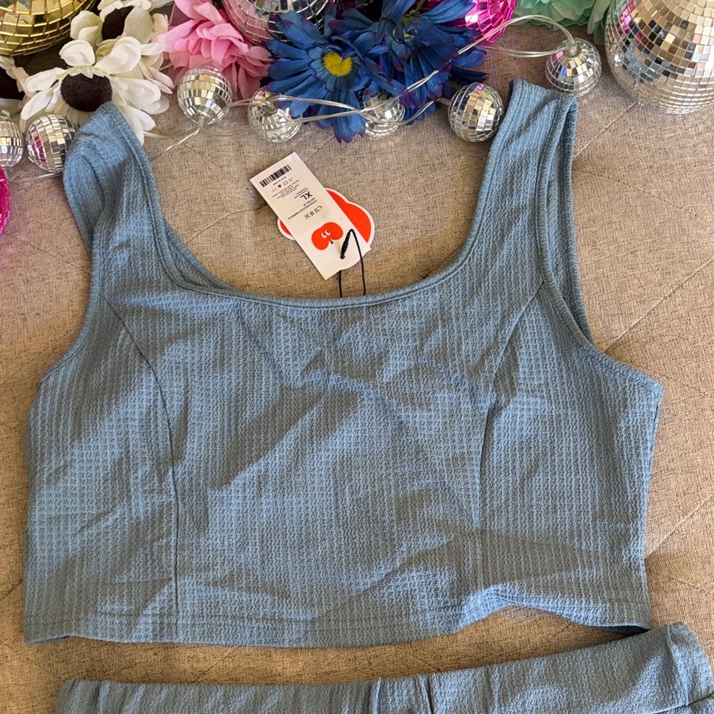 Blue Ribbed Tank & Shorts Set - Picture 4 of 11
